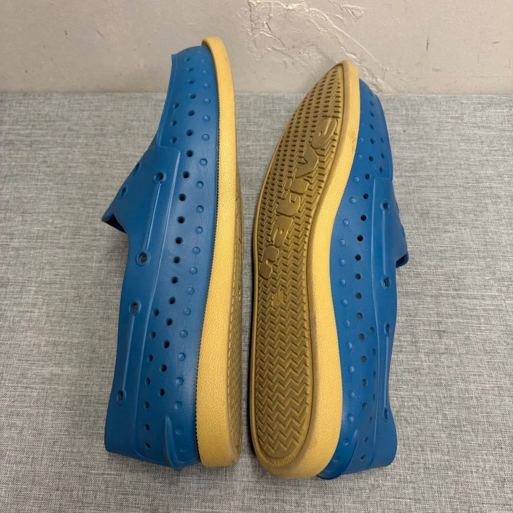 Native Shoes Howard Men 9 Blue EVA Perforated Slip On Water Boat Shoes Gum Sole